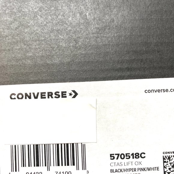 Converse Chuck Taylor AS Low Canvas Black Shoes Women's Platform Size 570518C - Picture 8 of 8